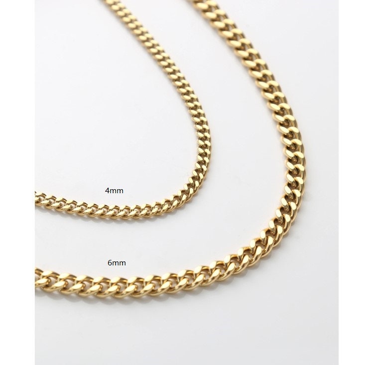 Gold Cuban Chain Necklace, Cuban Link Chain, Gold Chain Necklace, Linked Chain Necklace, Chunky Cuban Chain, Thick Cuban Chain Chunky Chains