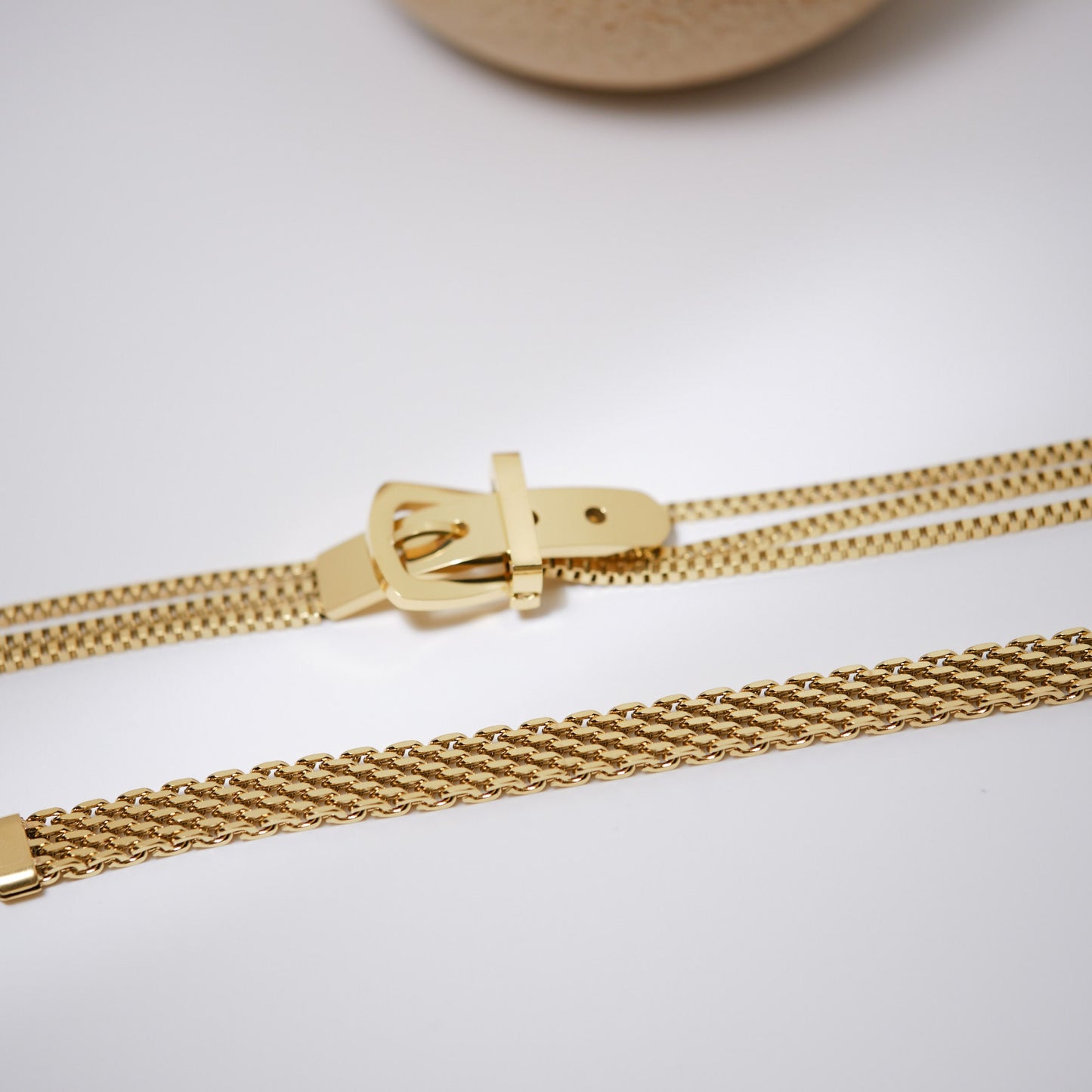 18K Gold Vintage Retro Mesh Bracelet Stainless Steel Chain Bracelet WATERPROOF Jewelry Bracelet Herringbone Chain Women Men Gold Gift