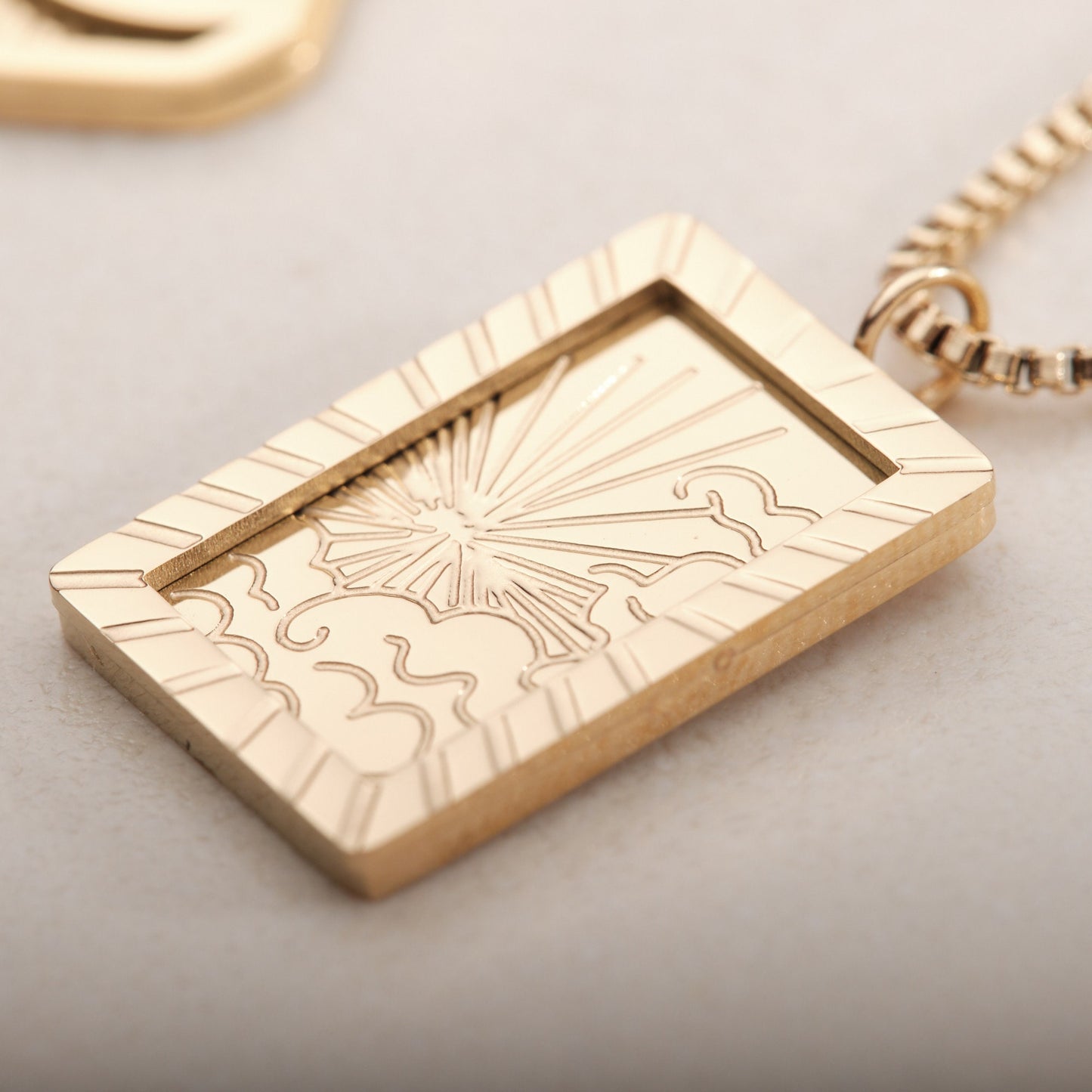 Gold Filled Tarot Card Necklace Sun Pendant Moon Necklace Gold Sun Moon Necklace Crescent Necklace Gold Sunrise Necklace Eclipse Necklace