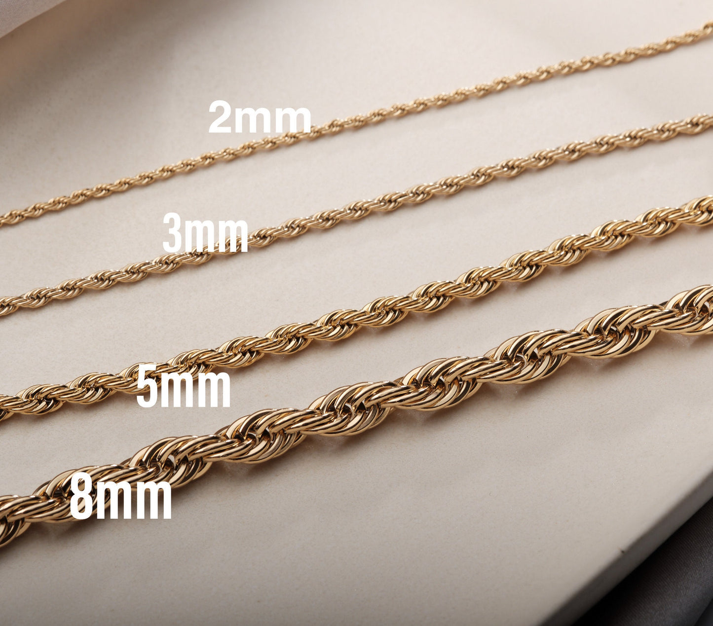 18k Gold Twisted Rope Chain Bracelet Gold Chunky Twisted Bracelet Gold rope Chain bracelet Rope chain 2mm 3mm 5mm twisted chain bracelet