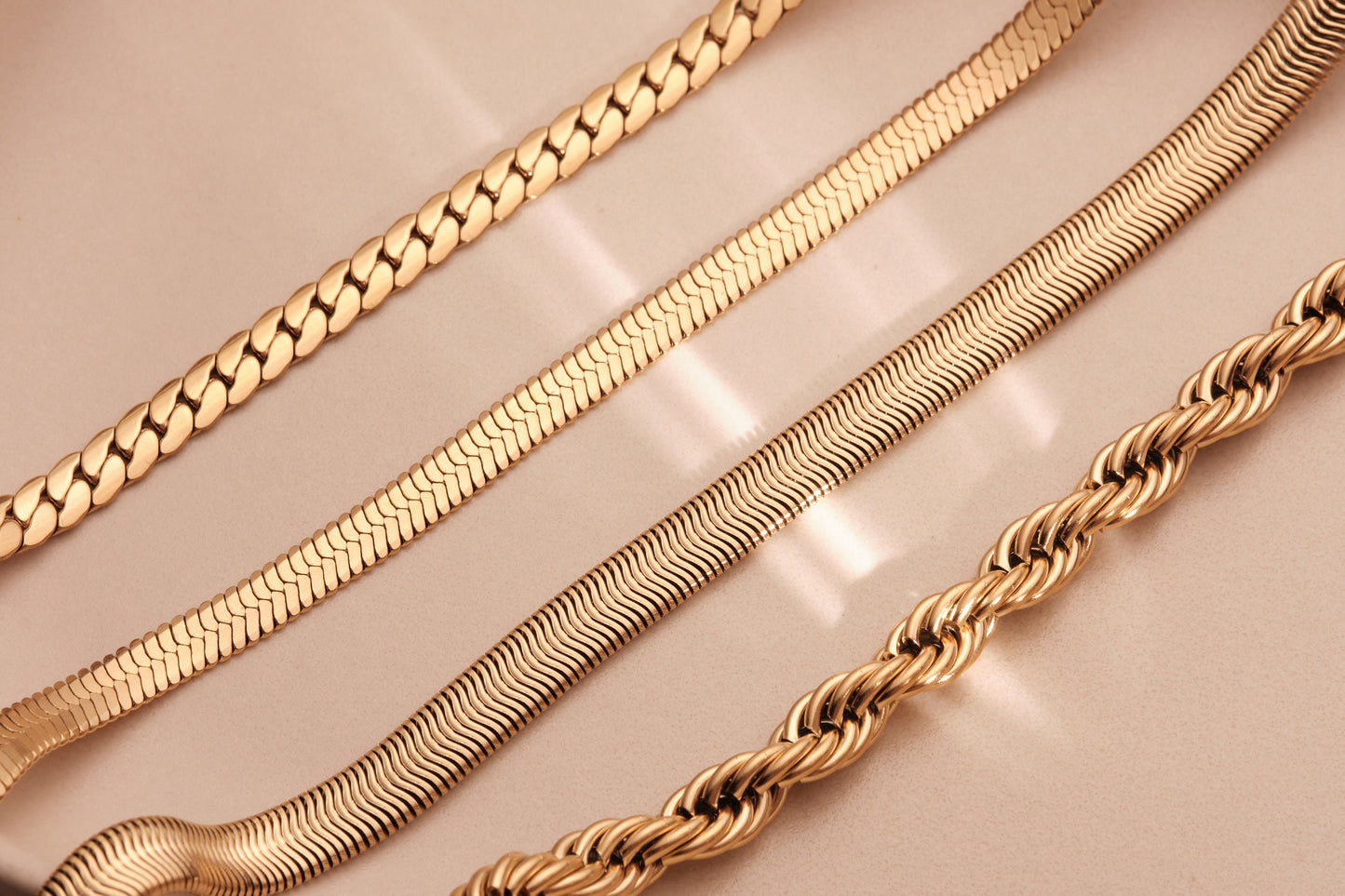 18K Gold Chunky Chain, Gold Snake Chain Necklace, Wide Herringbone Chain, Twisted Rope Necklace, Chain Necklace, Statement Chain