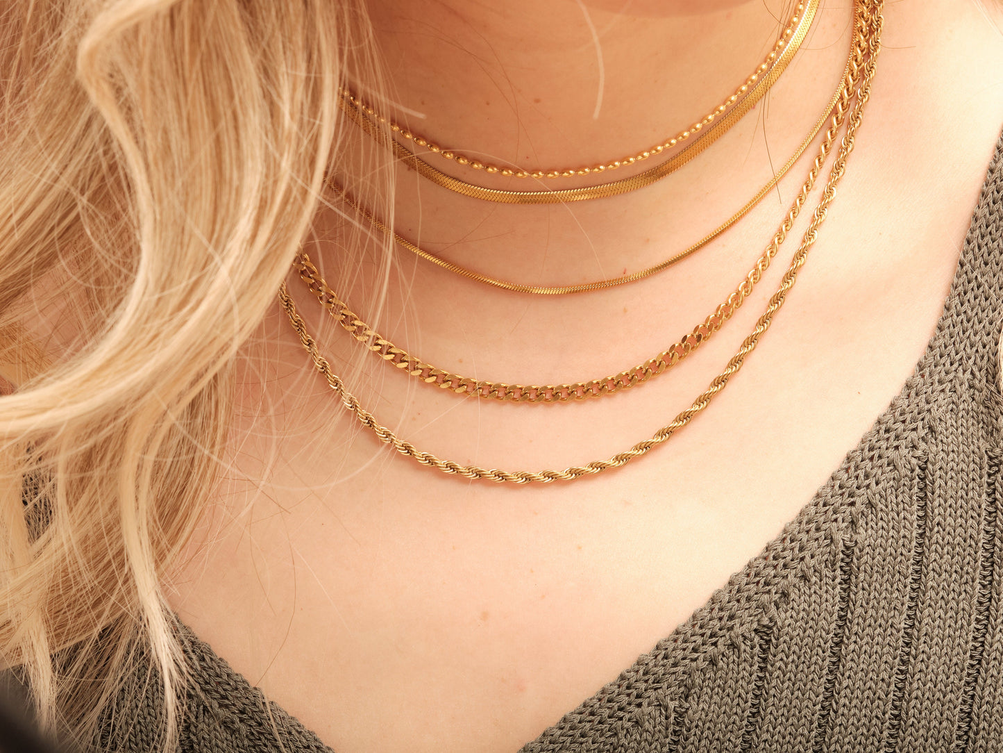 18K Gold Choker, Gold Vintage Chain Choker Necklace, Wide Chain Choker Chain, Beaded Chain, Gold Choker Wide, Gift for Her, WATERPROOF