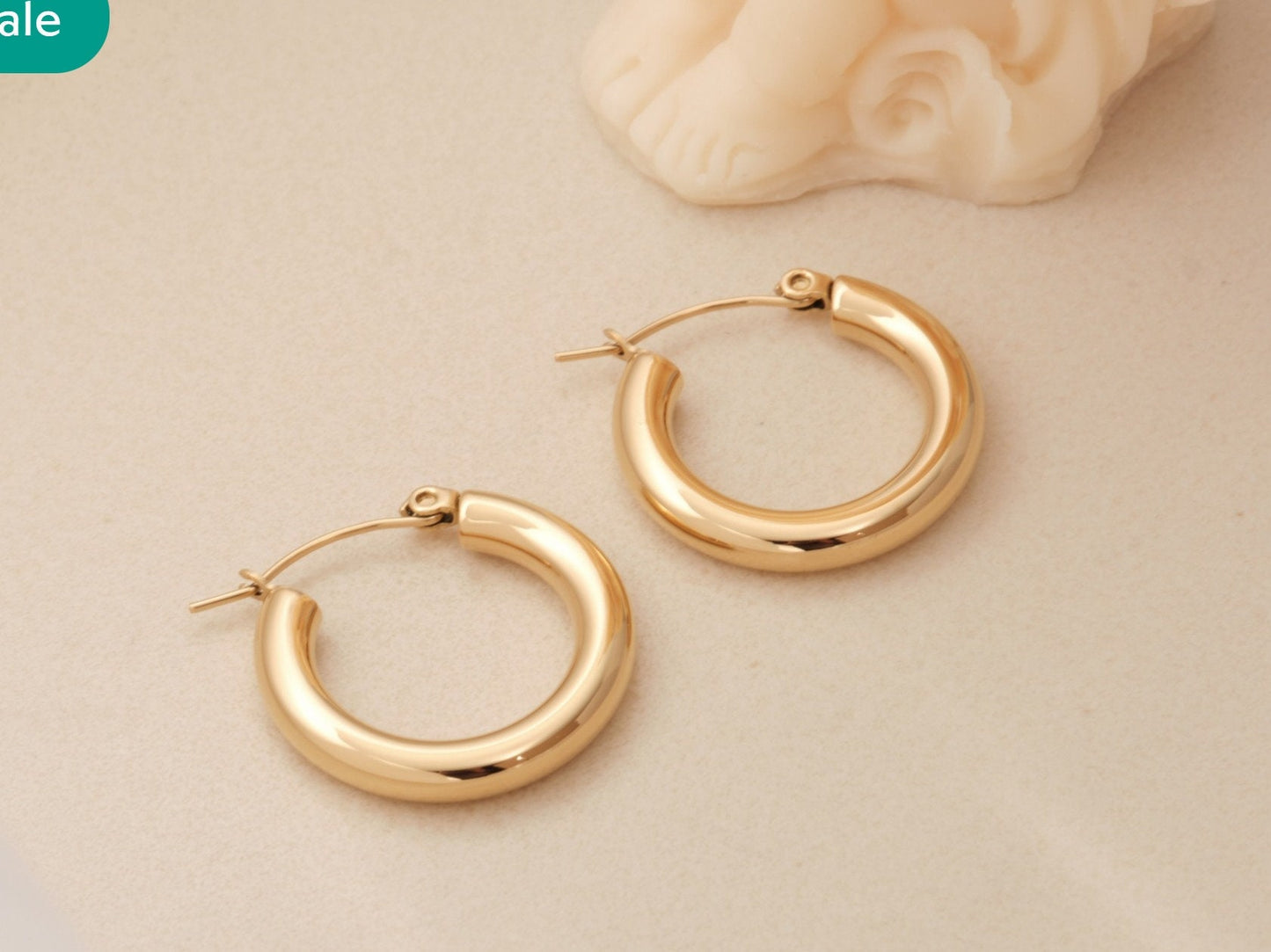 Titanium Gold Hoops Hypoallergenic 18k Gold Hoop Earrings Simple 18k Gold Plated Titanium Fill Nickle Free Minimalistic Chic Dainty