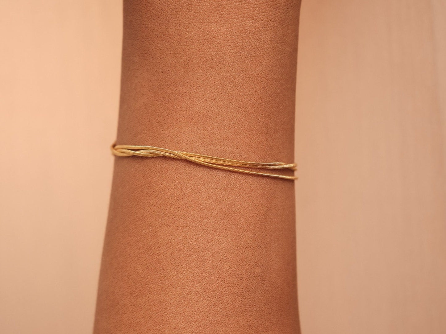 Triple layers Herringbone Bracelet Gold Bracelet, Gold Bracelet, Snake Chain Bracelet, Gold trio Herringbone Chain Bracelet Gift for Her