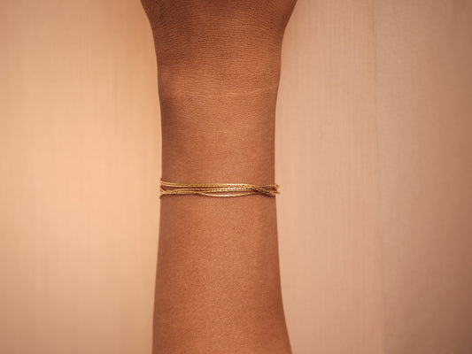 Multi-layers Herringbone Bracelet Gold Bracelet, Gold Herringbone Bracelet, Snake Chain Bracelet, Gold Herringbone Chain Bracelet for her