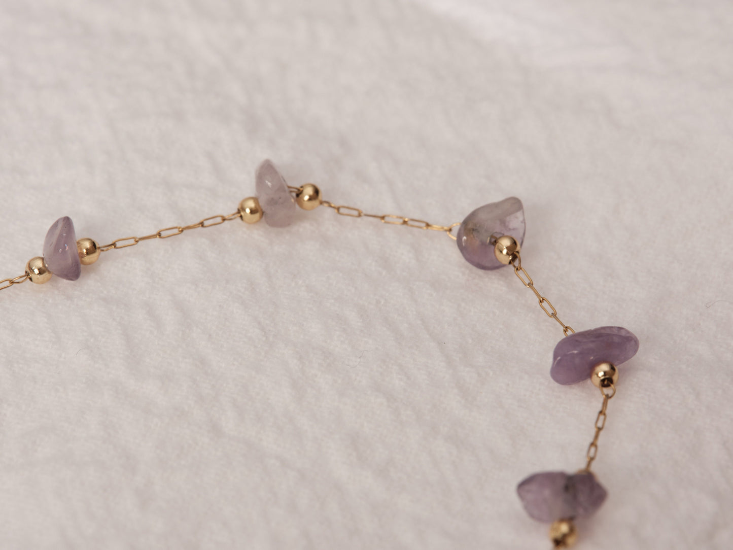 Gold Amethyst chain necklace, Natural Amethyst necklace, tiny amethyst beads chain, raw amethyst chain, tiny amethyst stone necklace gift