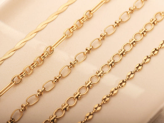 Gold Link Chain Bracelet, 18k Gold Chunky Chain Bracelet, Gold thick Chain Bracelet, Chunky Rectangle Chain Bracelet, Stacking Bracelet Gift