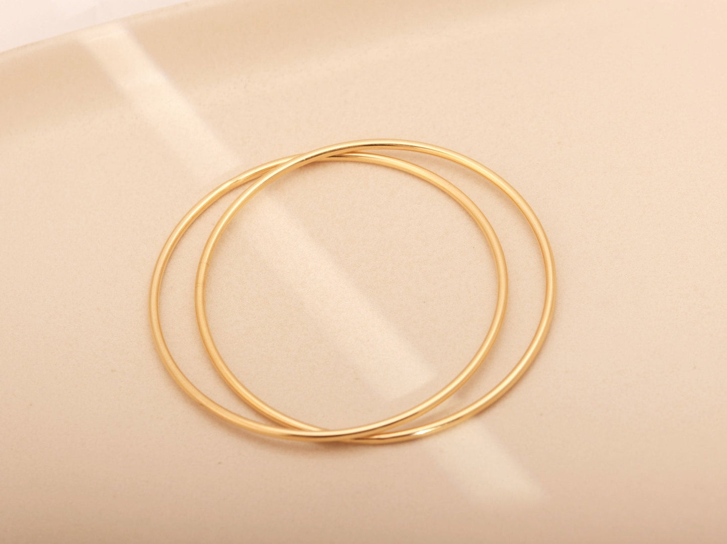 Gold Double Bangles, Connected Bangles, Gold Bangle, Classic Bangle, Bangle Set, Cuff Bangle, Waterproof, Chic Bangle, Bangle Bracelet Set