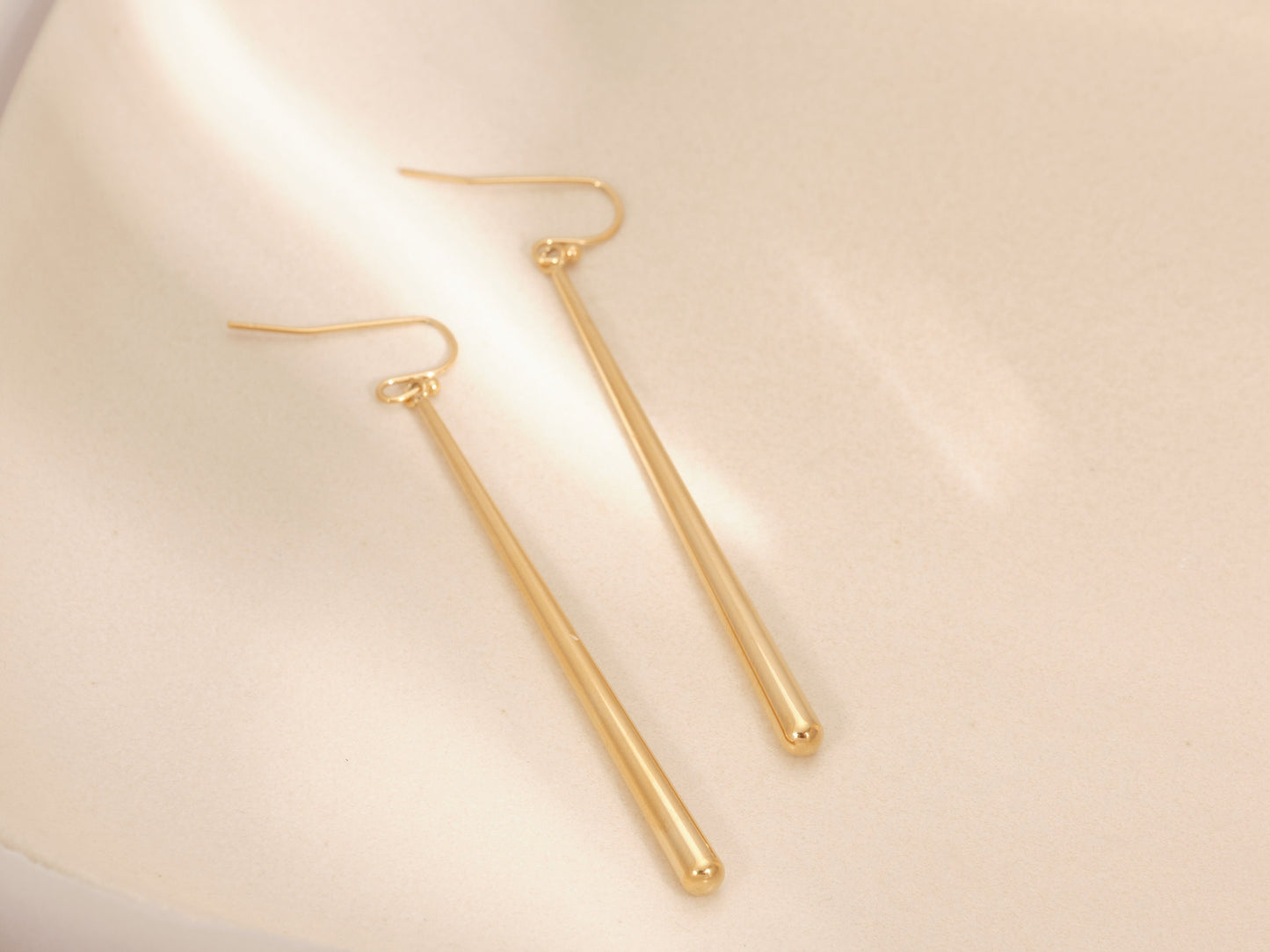 Gold Long Spike Earrings, Gold Spike Earrings, Gold Dangling Earrings, Minimalist, Modern Look Earring Gold Drop Earring, WATERPROOF Earring