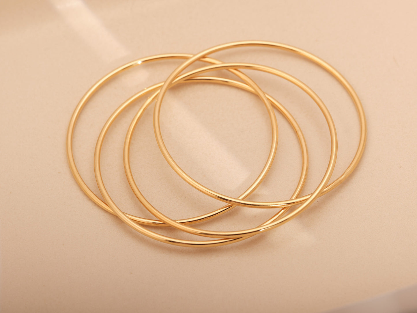 Gold Double Bangles, Connected Bangles, Gold Bangle, Classic Bangle, Bangle Set, Cuff Bangle, Waterproof, Chic Bangle, Bangle Bracelet Set