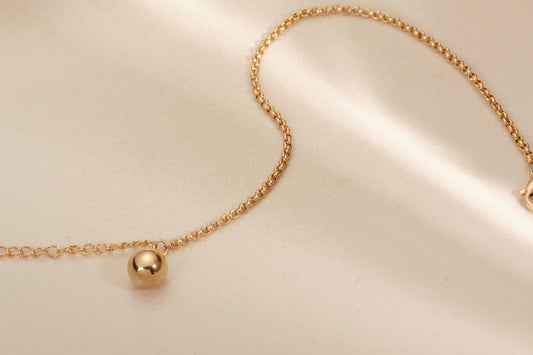 Gold Ball Bracelet, Gold Bracelet, gold herringbone chain bracelet, tiny ball charm, Dainty bracelet, gold snake chain bracelet, waterproof