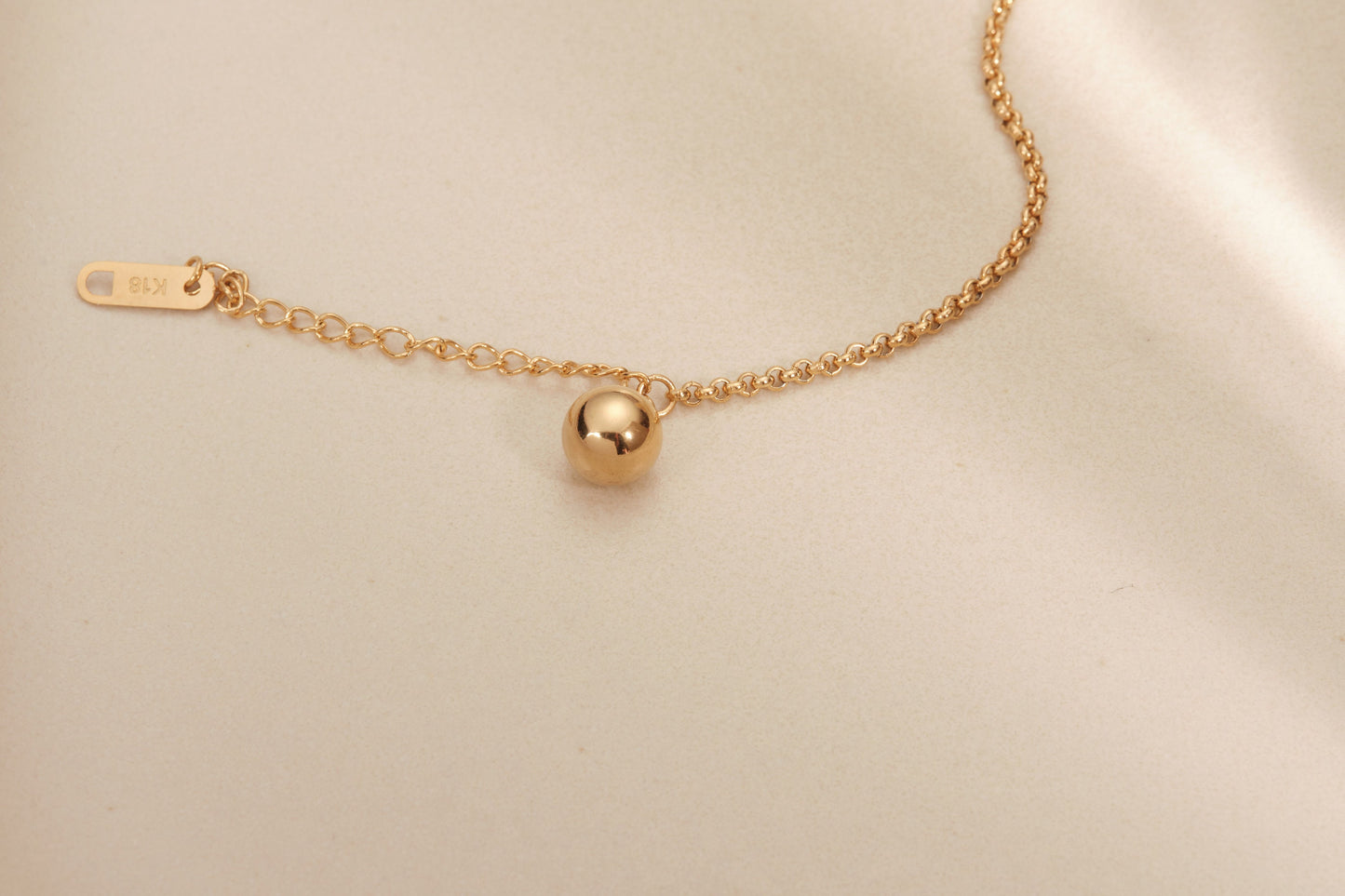 Gold Ball Bracelet, Gold Bracelet, gold herringbone chain bracelet, tiny ball charm, Dainty bracelet, gold snake chain bracelet, waterproof