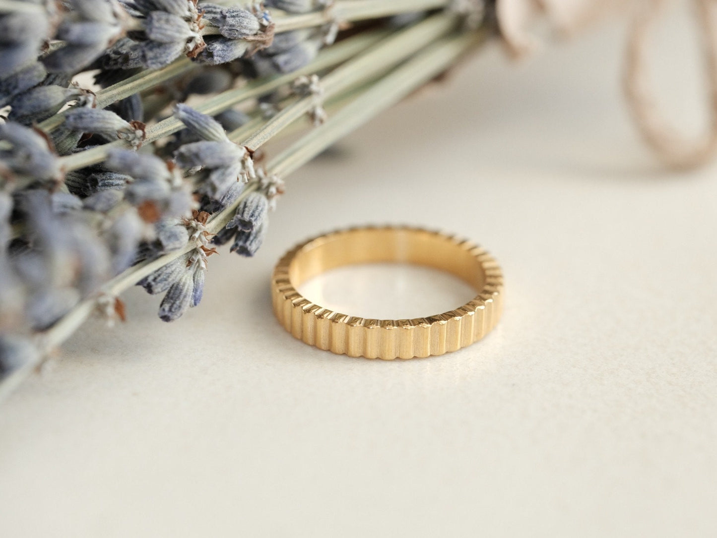 18K Gold PVD Band ring, Gear ring, Chunky ring, Dainty Ring, Minimalist ring, Thin gold ring, Wide band ring, Stacking ring, WATERPROOF Ring