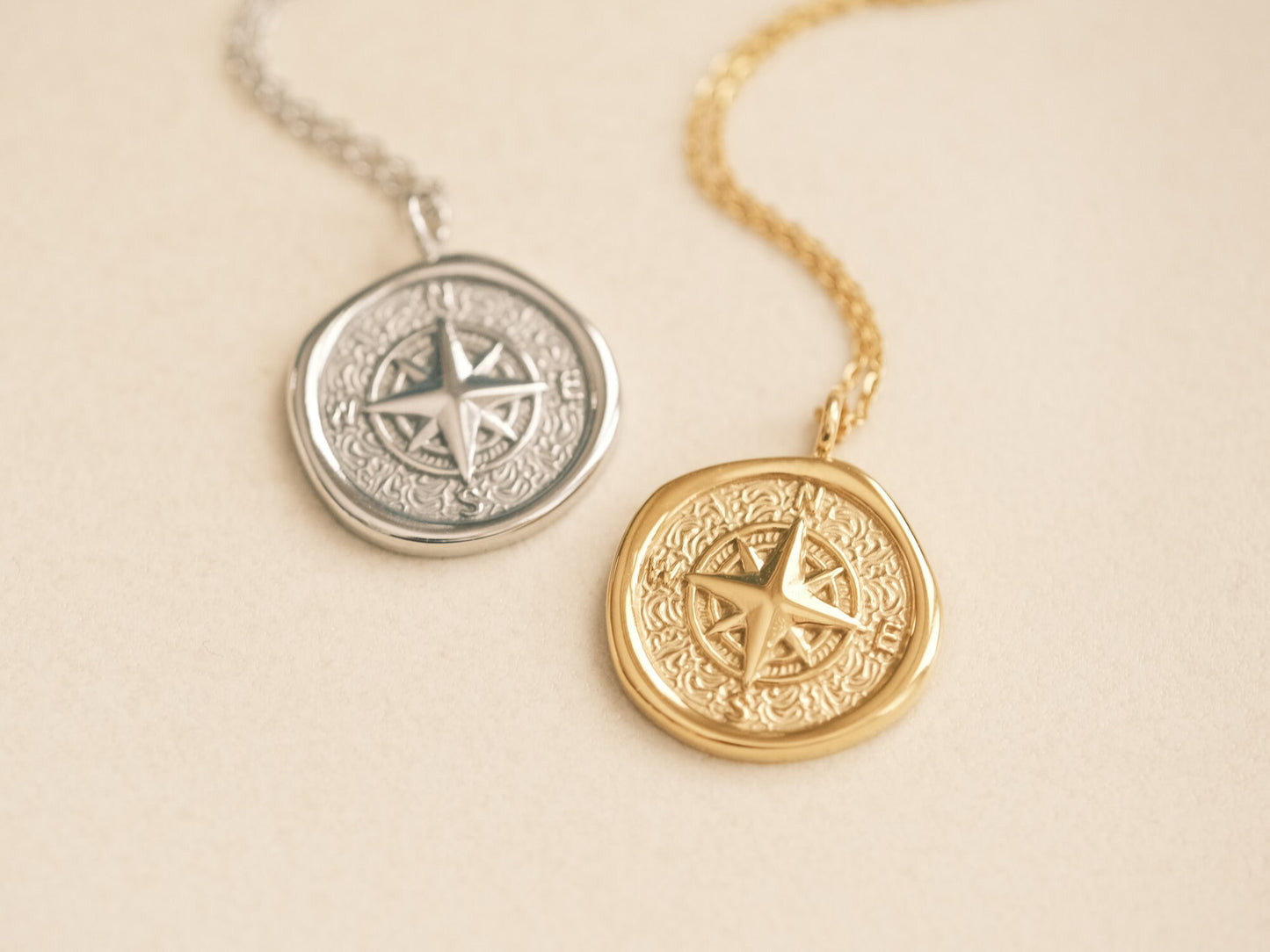 Graduation gift, compass necklace, travelers necklace, gold necklace, North star necklace, necklace gifts for women, coordinates necklace