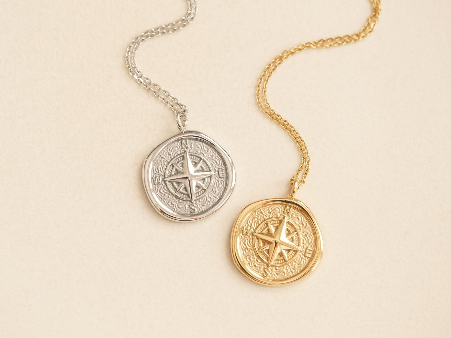 Graduation gift, compass necklace, travelers necklace, gold necklace, North star necklace, necklace gifts for women, coordinates necklace